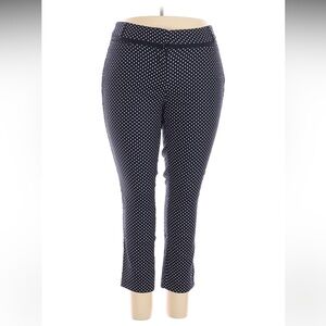Signature Fit Ankle Allie Pant, Navy w/White Polka Dots, NWOT